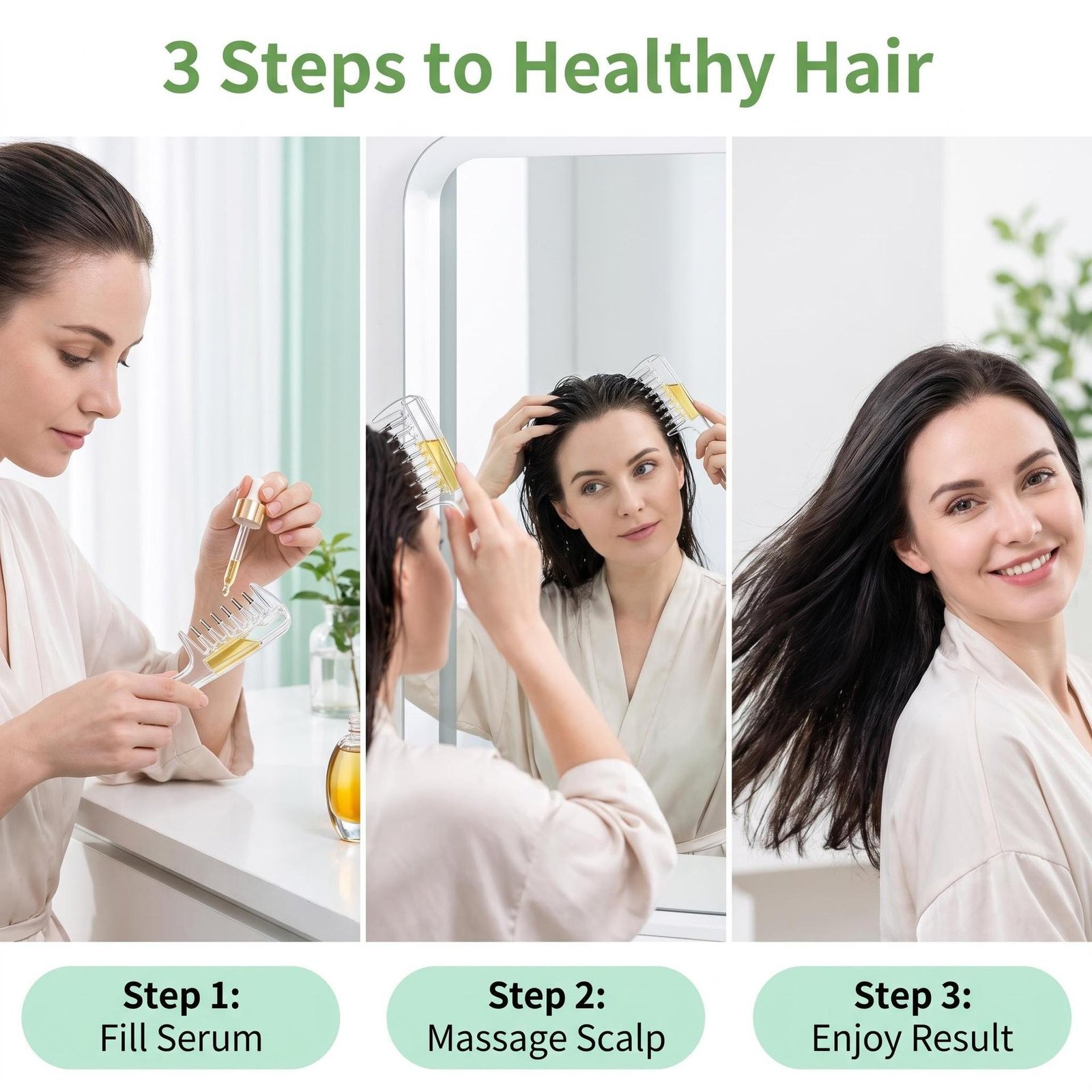 Hair Oil Applicator Comb চুলের গোড়ায় তেল ও সিরাম লাগানোর Comb Applicator | Drovo Life - Image 4